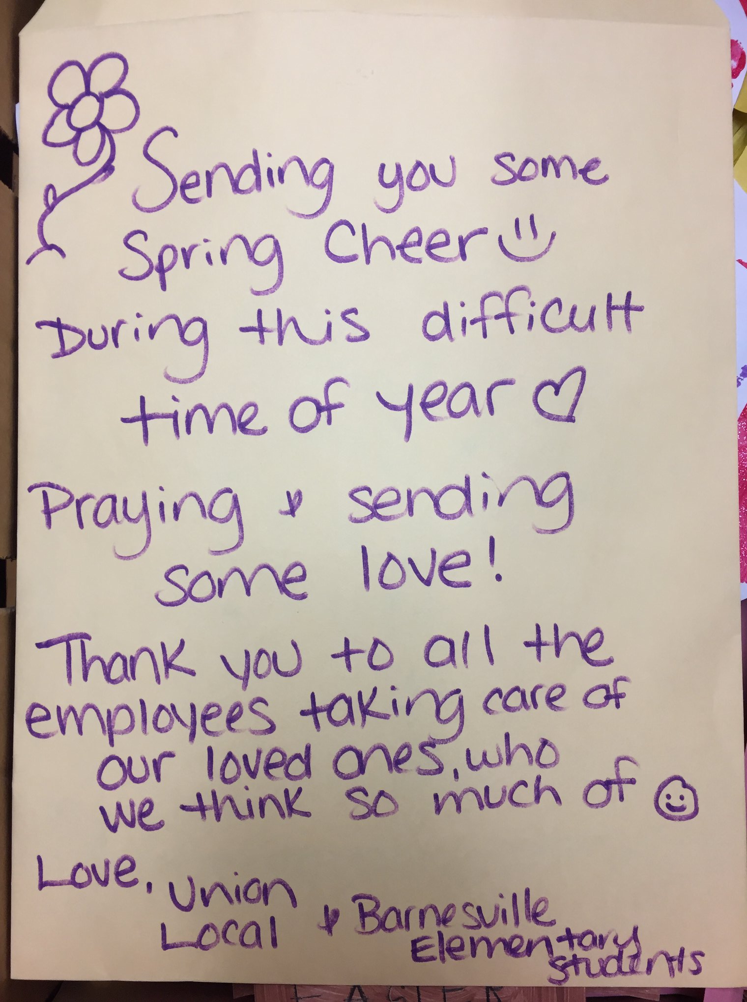 Elementary Students Send Letters and Art to Barnesville Nursing Home